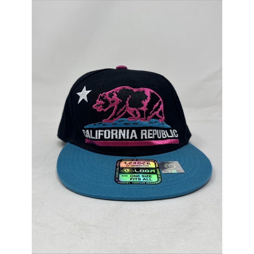 California Republic Hat Pink Black And Teal
